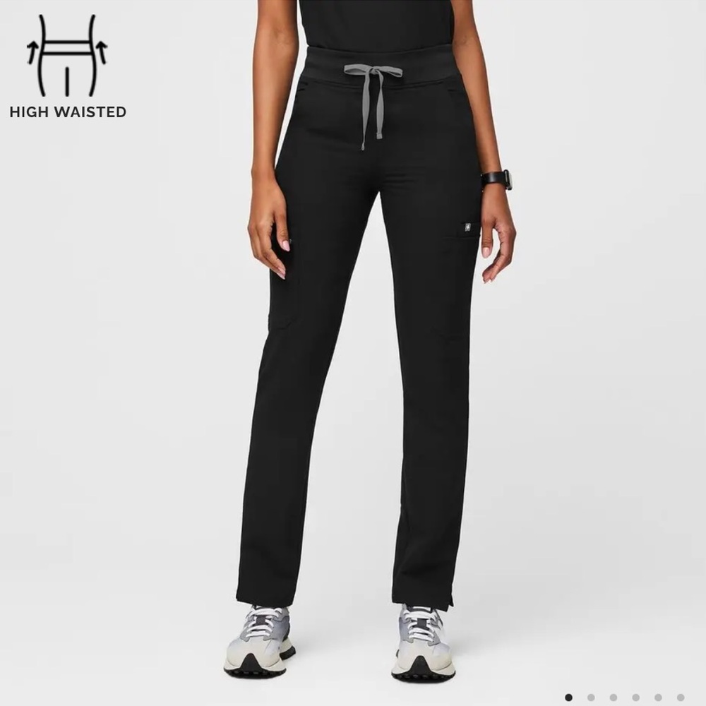 FIGS High Waisted Yola Skinny Scrub Pants XS Black